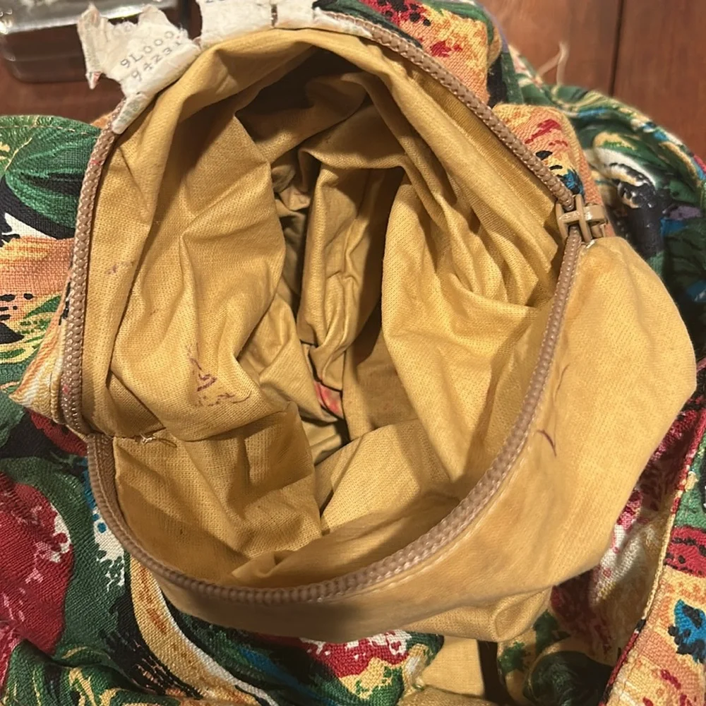Bottega Venetta Floral Fruit Print Multicolor Canvas Boho Crossbody Purse RARE